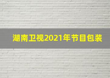 湖南卫视2021年节目包装