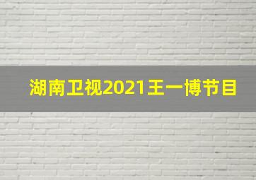 湖南卫视2021王一博节目