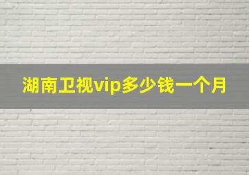 湖南卫视vip多少钱一个月