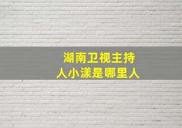 湖南卫视主持人小漾是哪里人