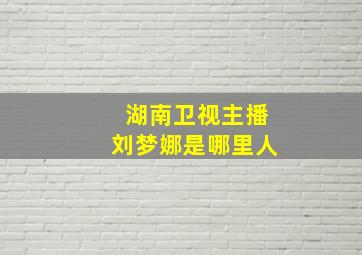 湖南卫视主播刘梦娜是哪里人