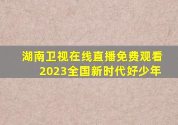 湖南卫视在线直播免费观看2023全国新时代好少年