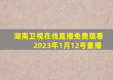 湖南卫视在线直播免费观看2023年1月12号重播