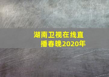 湖南卫视在线直播春晚2020年