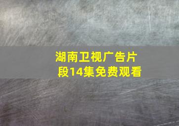 湖南卫视广告片段14集免费观看