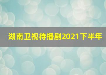 湖南卫视待播剧2021下半年