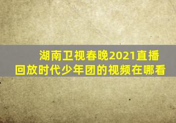 湖南卫视春晚2021直播回放时代少年团的视频在哪看