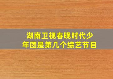 湖南卫视春晚时代少年团是第几个综艺节目