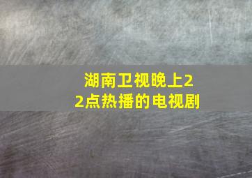 湖南卫视晚上22点热播的电视剧