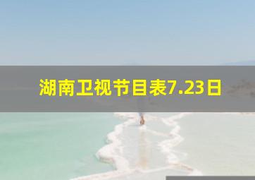 湖南卫视节目表7.23日