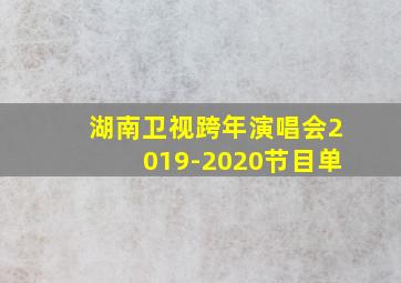 湖南卫视跨年演唱会2019-2020节目单