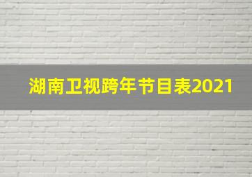 湖南卫视跨年节目表2021