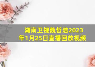 湖南卫视魏哲浩2023年1月25日直播回放视频