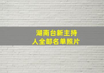 湖南台新主持人全部名单照片