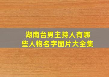 湖南台男主持人有哪些人物名字图片大全集