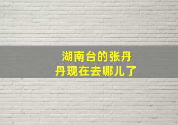 湖南台的张丹丹现在去哪儿了