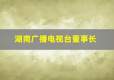 湖南广播电视台董事长