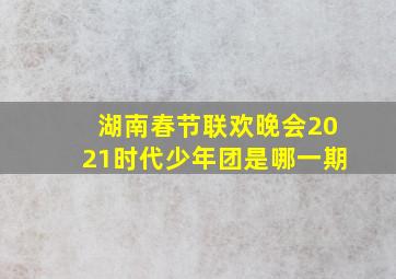 湖南春节联欢晚会2021时代少年团是哪一期