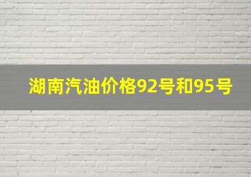 湖南汽油价格92号和95号