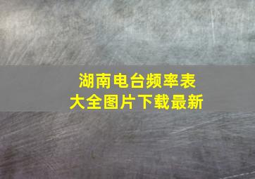 湖南电台频率表大全图片下载最新