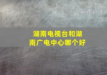 湖南电视台和湖南广电中心哪个好