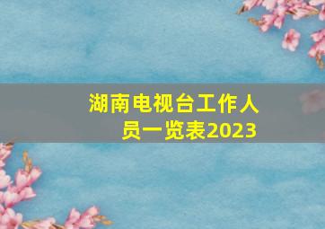 湖南电视台工作人员一览表2023