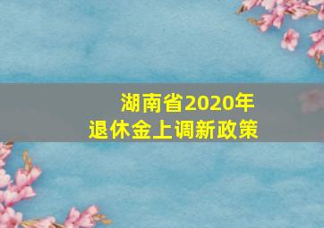 湖南省2020年退休金上调新政策