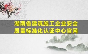 湖南省建筑施工企业安全质量标准化认证中心官网