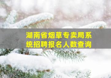 湖南省烟草专卖局系统招聘报名人数查询