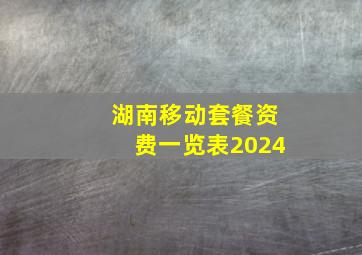 湖南移动套餐资费一览表2024