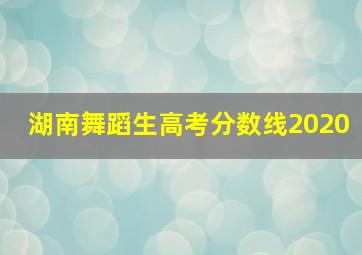 湖南舞蹈生高考分数线2020