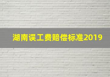 湖南误工费赔偿标准2019