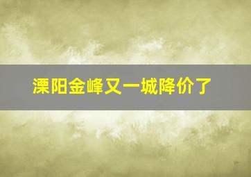 溧阳金峰又一城降价了