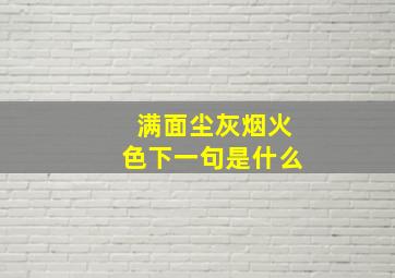 满面尘灰烟火色下一句是什么