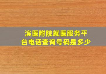 滨医附院就医服务平台电话查询号码是多少