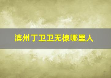 滨州丁卫卫无棣哪里人