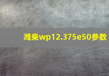 潍柴wp12.375e50参数