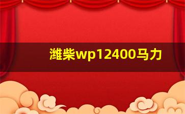 潍柴wp12400马力