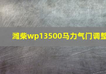 潍柴wp13500马力气门调整