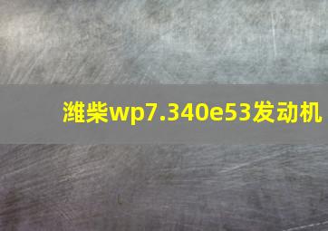 潍柴wp7.340e53发动机