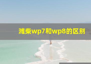 潍柴wp7和wp8的区别