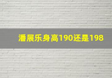 潘展乐身高190还是198