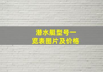 潜水艇型号一览表图片及价格