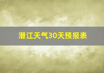 潜江天气30天预报表