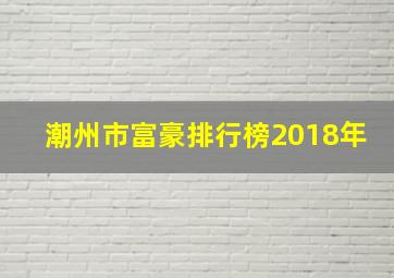 潮州市富豪排行榜2018年