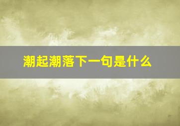 潮起潮落下一句是什么