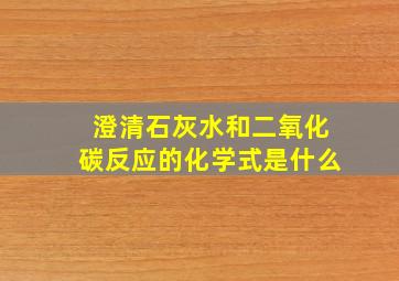 澄清石灰水和二氧化碳反应的化学式是什么