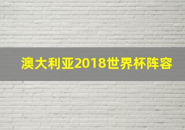 澳大利亚2018世界杯阵容