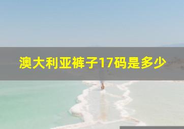 澳大利亚裤子17码是多少