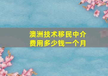 澳洲技术移民中介费用多少钱一个月